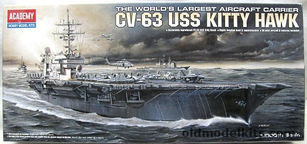 Academy 1/800 CV-63 USS Kitty Hawk Aircraft Carrier, 1444 plastic model kit
